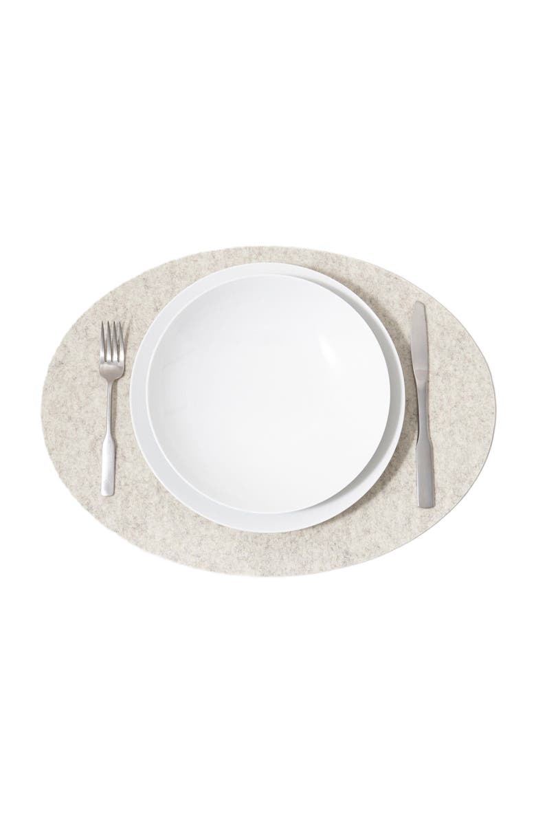 Graf Lantz Merino Wool Oval Placemat, Main, color, Heather White