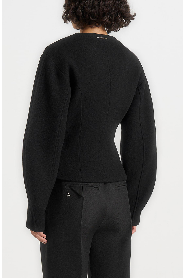 Aya Wool Hourglass Jacket, Alternate, color, Black