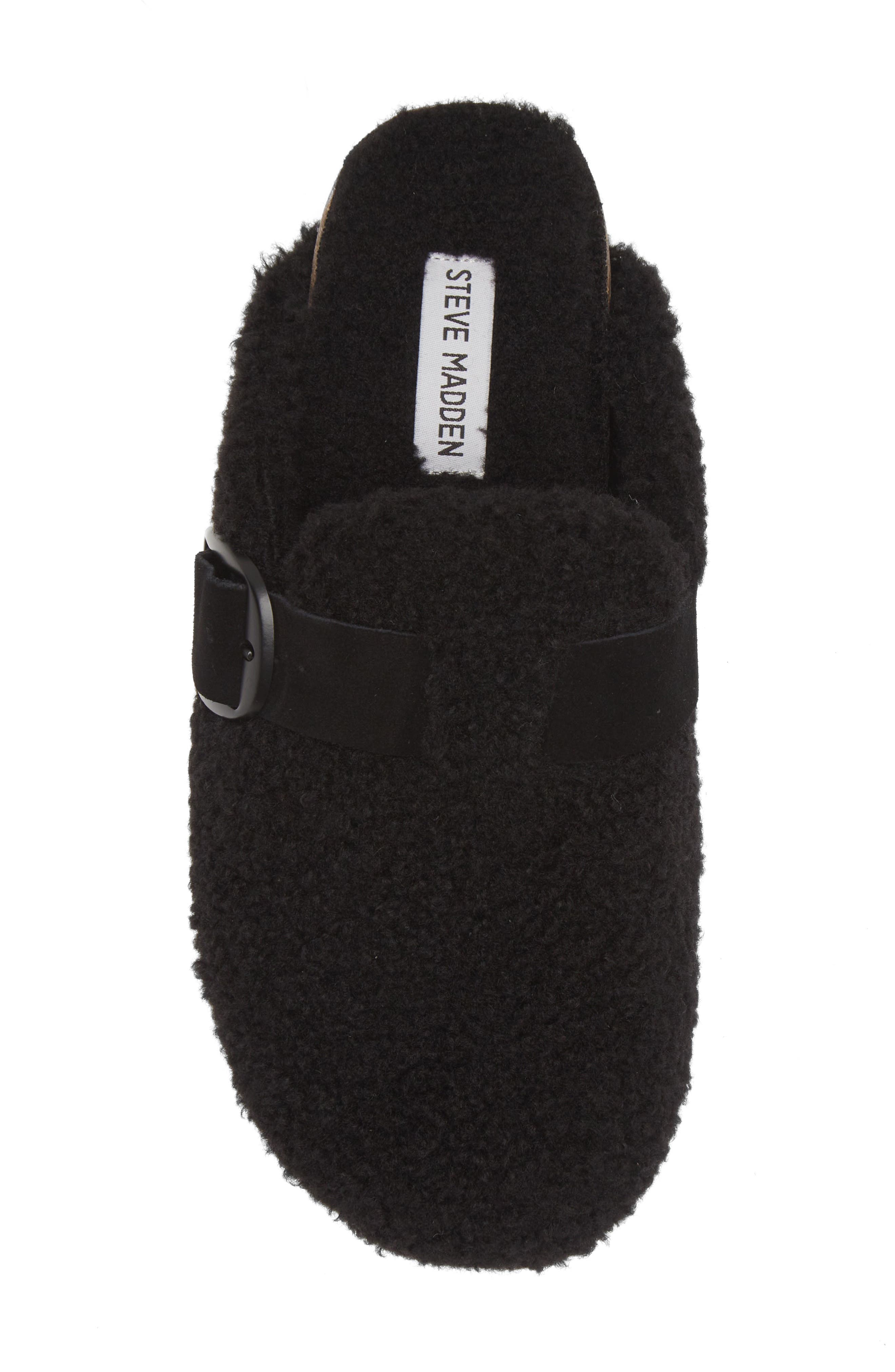 Cuddle Faux Shearling Slipper, Alternate, color, BLACK