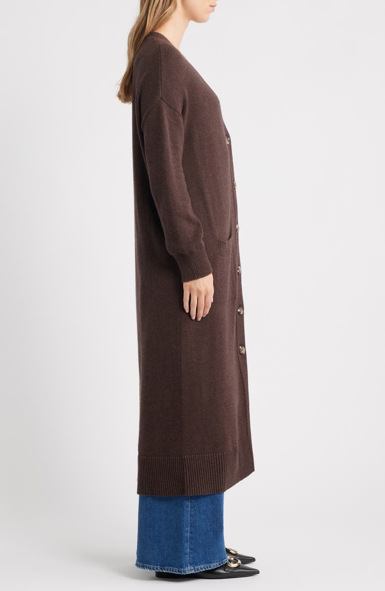 525 america Kit Cotton Blend Duster Cardigan, Alternate, color, Coffee Bean