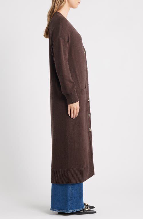 525 Kit Cotton Blend Duster Cardigan In Brown
