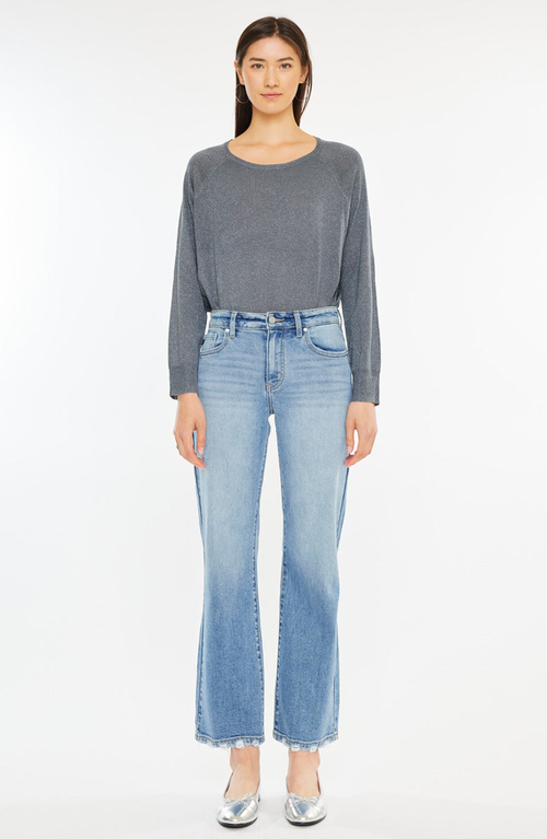 Kancan Melissa High Rise Slim Wide Leg Jeans In Blue