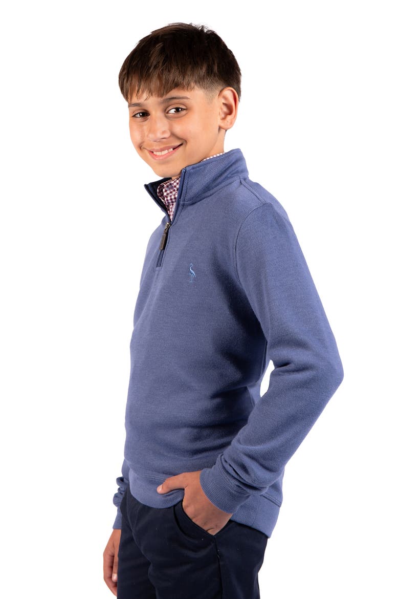Kids' French Rib Quarter Zip Pullover Sweater, Alternate, color, GRAY BLUE