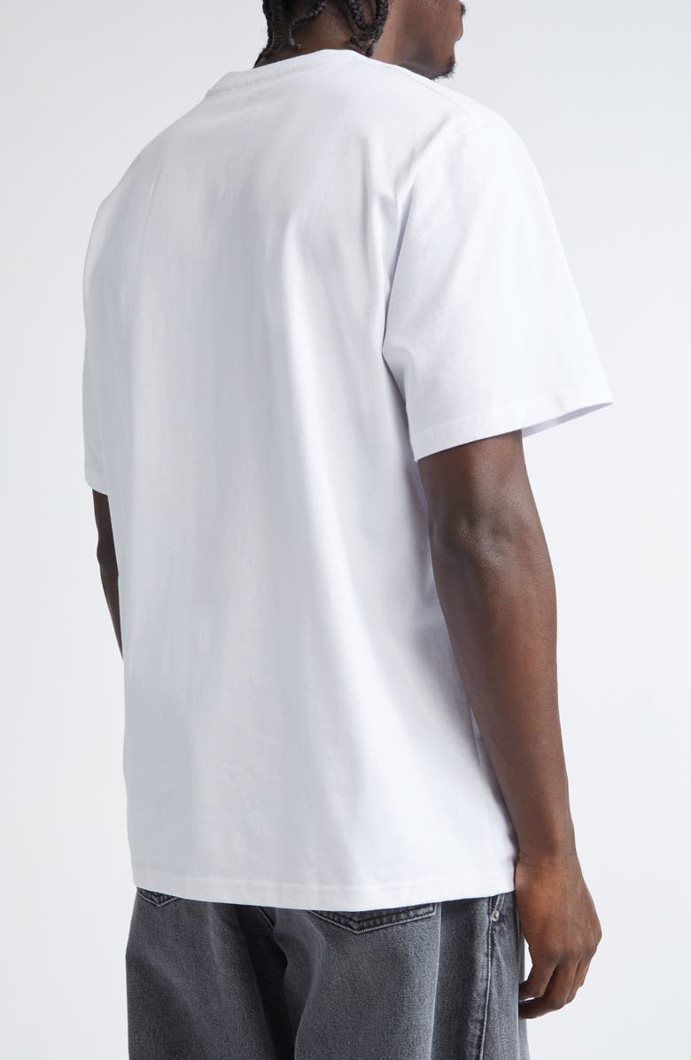 JW Anderson Anchor Logo Embroidered Cotton T-Shirt, Alternate, color, White 001