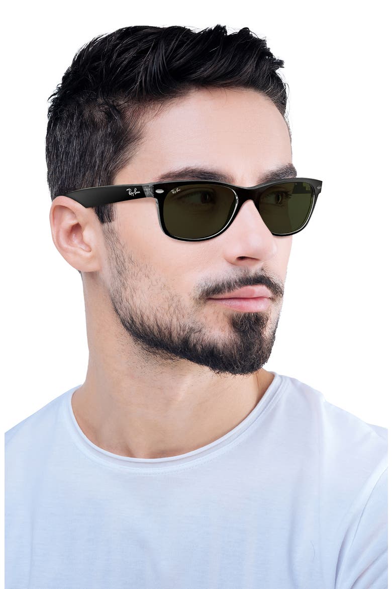 Wayfarer 58mm Rectangular Sunglasses, Alternate, color, BLACK/ CRYSTAL