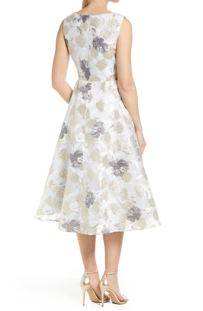 Eliza J Floral Sleeveless Faux Wrap Midi Dress, Alternate, color,