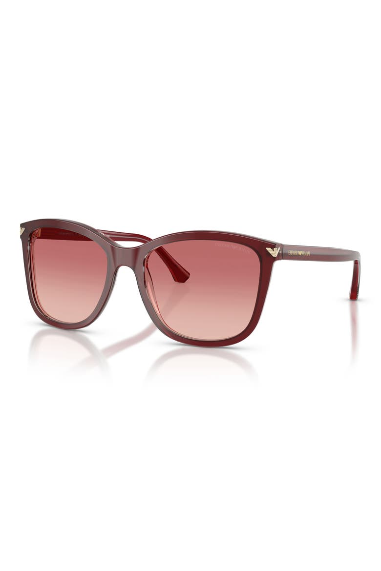 56mm Gradient Square Sunglasses, Alternate, color, BORDEAUX