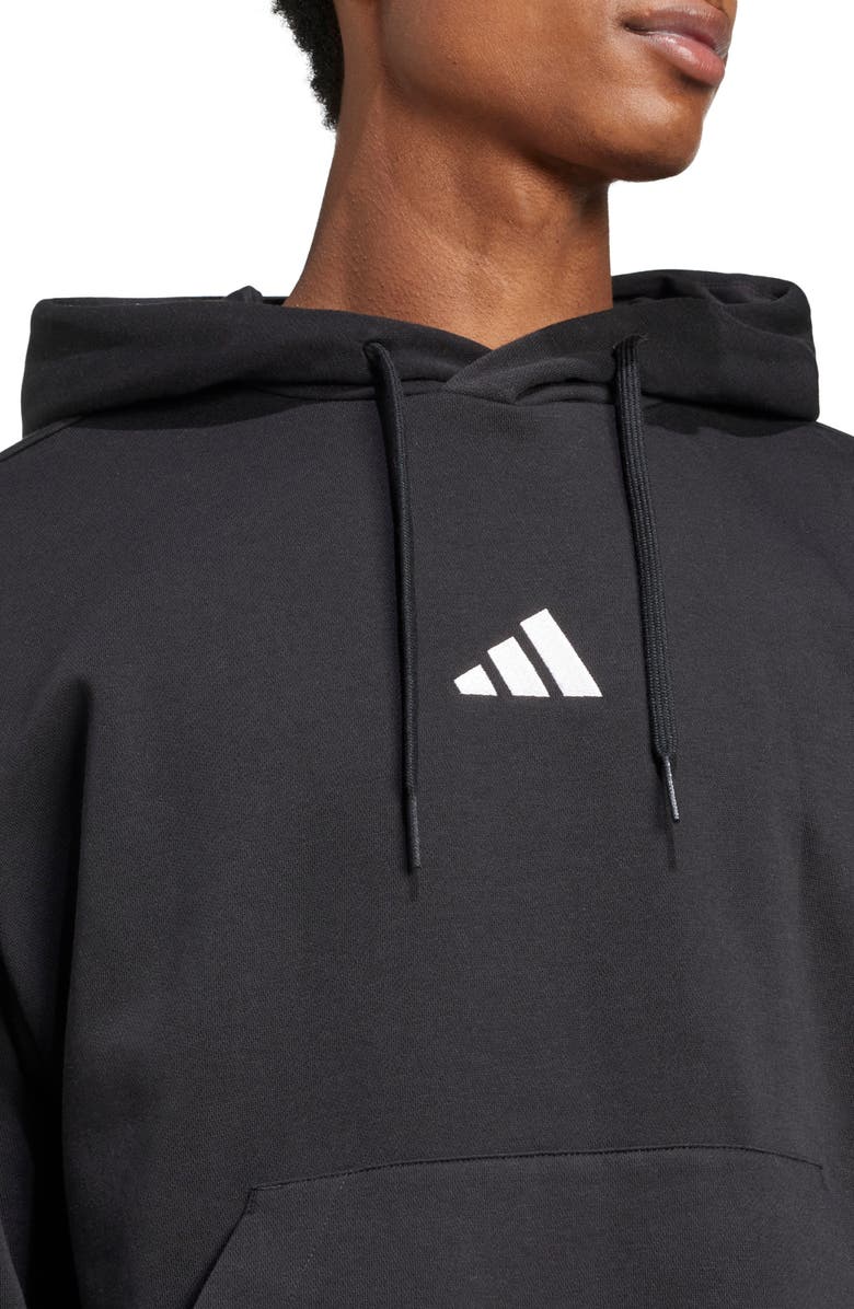 adidas Feelcozy Hoodie, Alternate, color, Black/ White