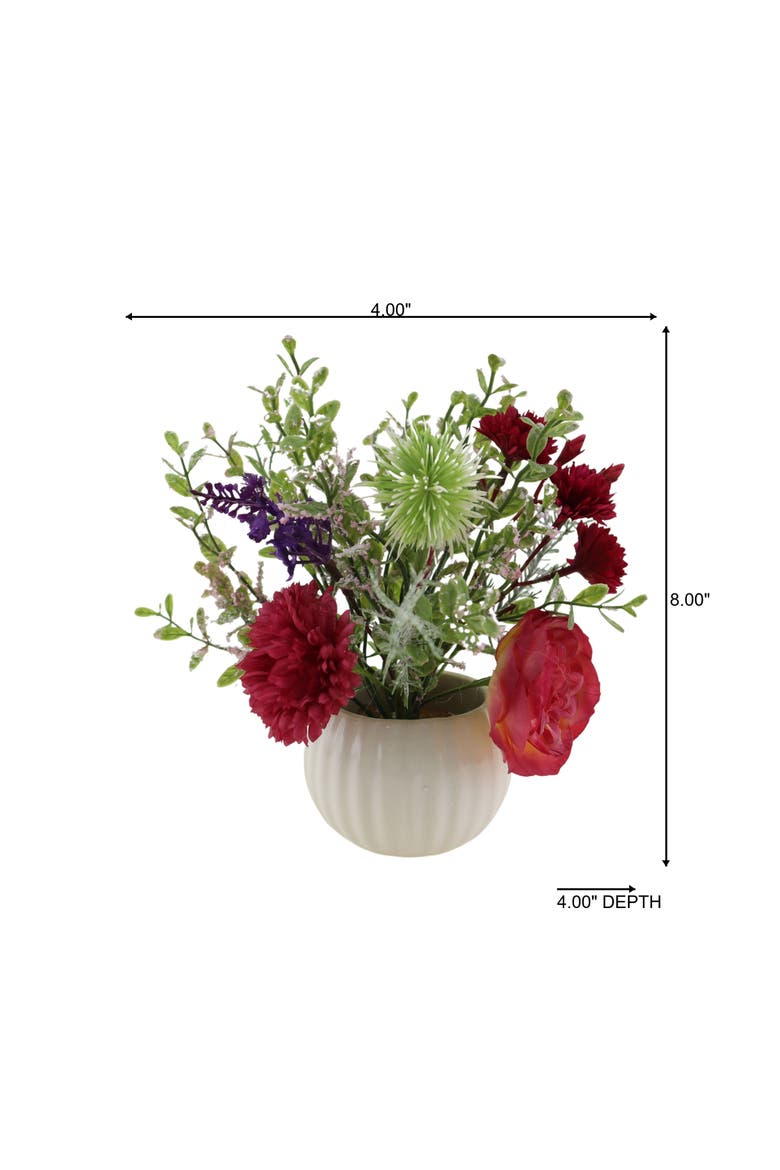 Season's Designs Artificial Flower Arrangement in Decorative Pot, 8" Pink Summer Flower, Alternate, color, Multicolored