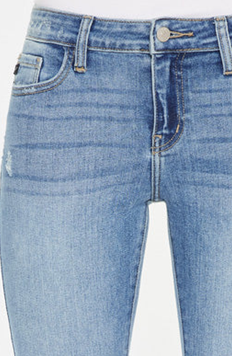 KanCan Savanna Essentials Mid Rise Cropped Flare Jeans, Alternate, color, Medium Wash