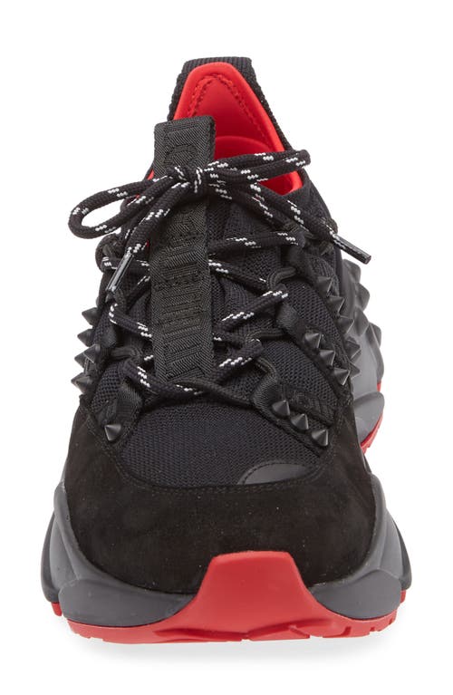 Christian Louboutin Trailrun Donna Red Sole Runner Sneakers In Black