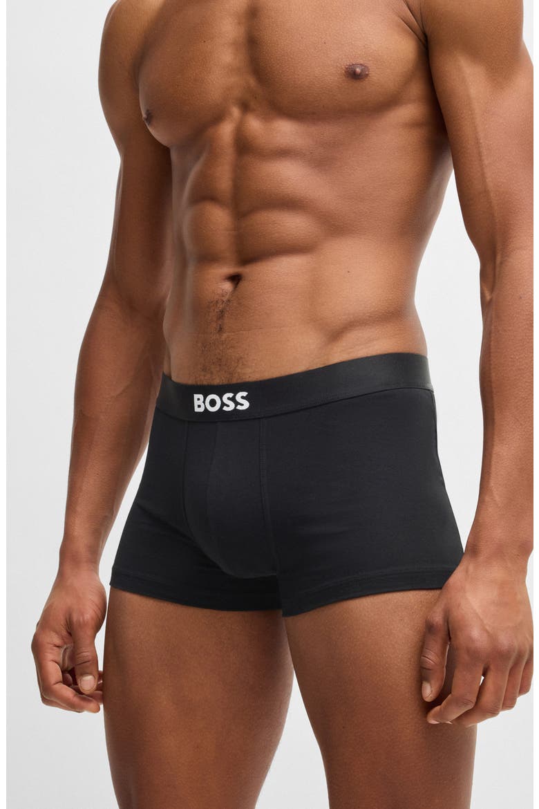 3-Pack ONE Stretch Cotton Boxer Briefs, Main, color, BLACK