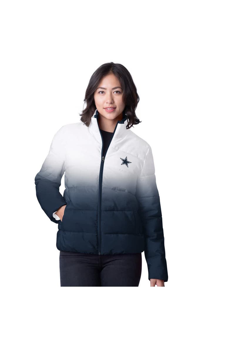 Women's G-III 4Her by Carl Banks  White Dallas Cowboys Overtime Ombre Full-Zip Puffer Jacket, Main, color, White
