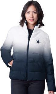G-III 4HER BY CARL BANKS Women's G-III 4Her by Carl Banks  White Dallas Cowboys Overtime Ombre Full-Zip Puffer Jacket