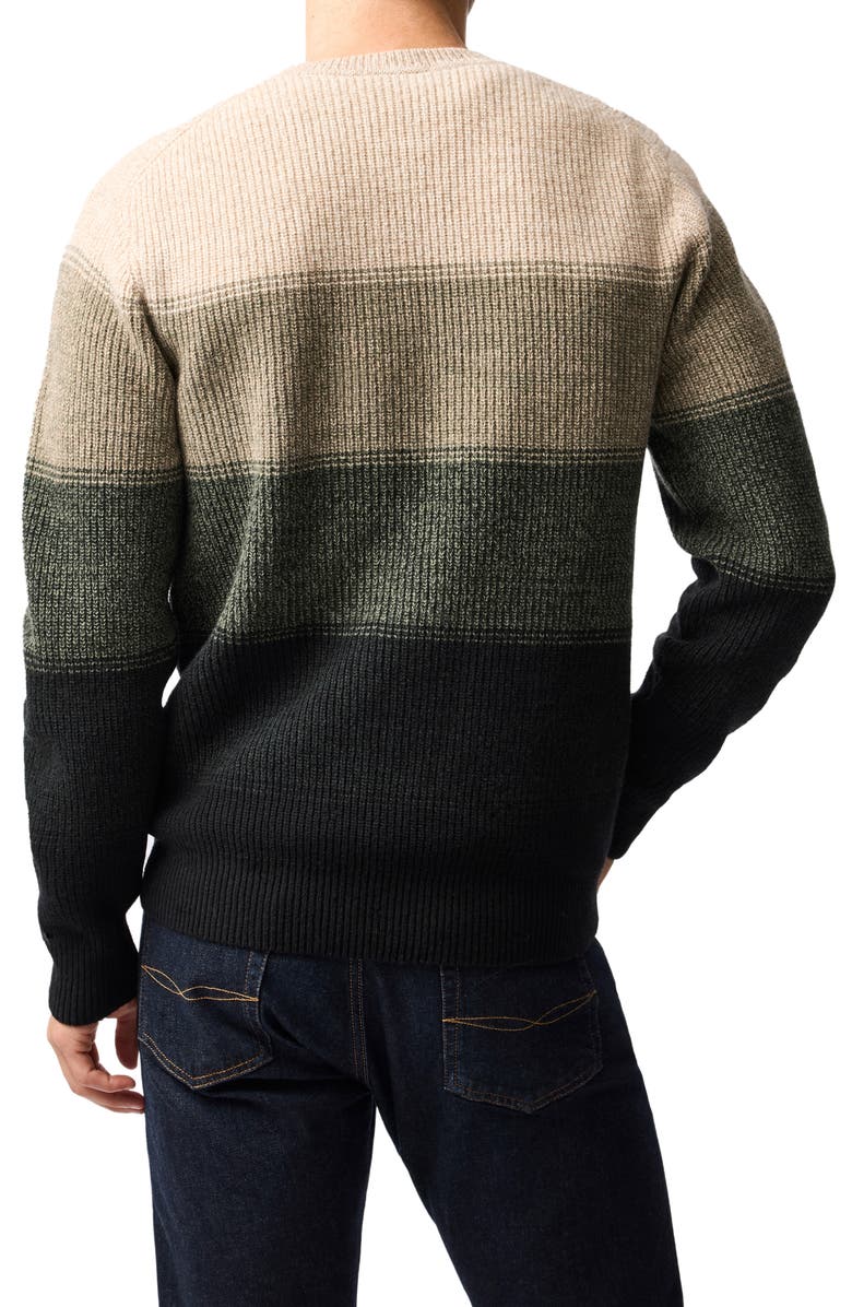 Rodd & Gunn Menzies Bay Colorblock Stripe Lambswool Sweater, Alternate, color, Forest