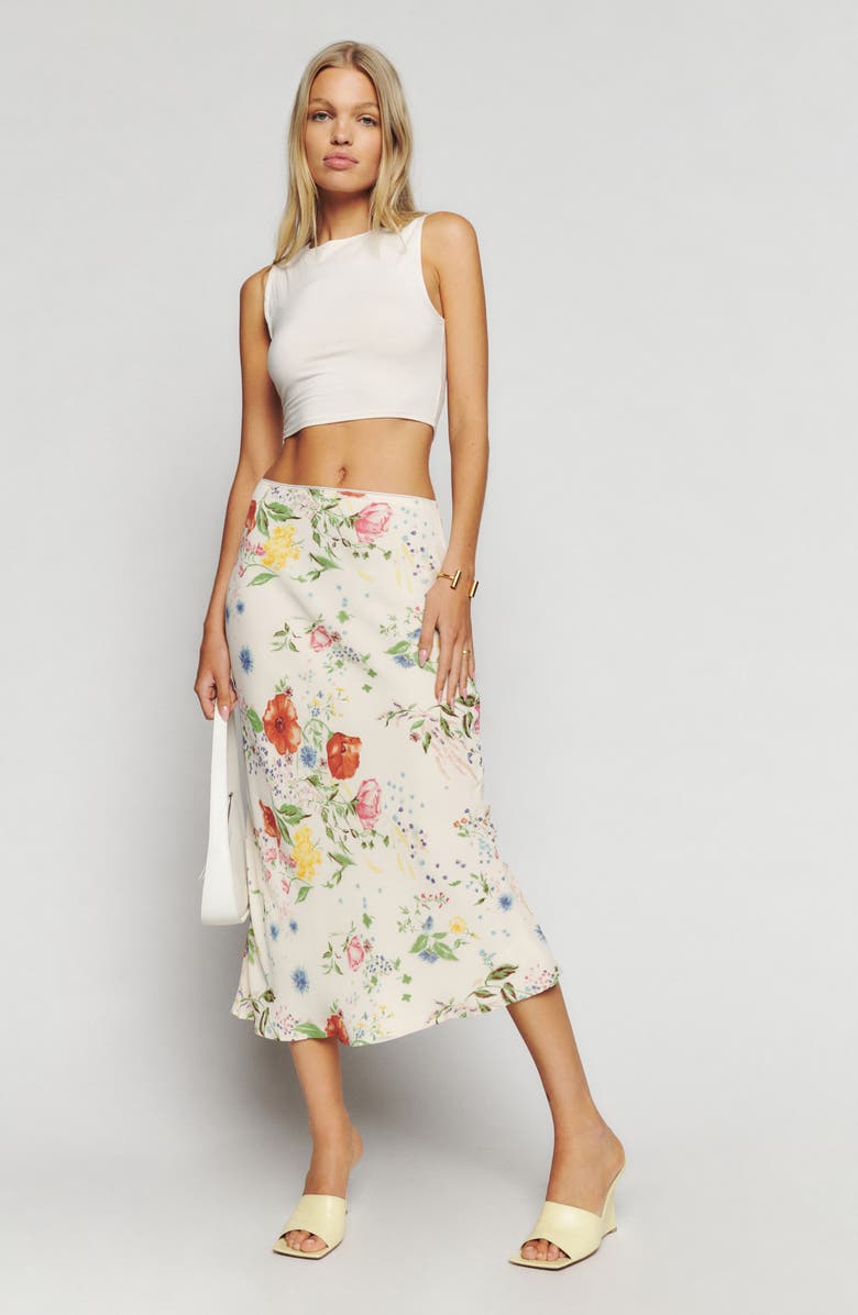 Reformation Layla Floral Midi Skirt, Alternate, color,