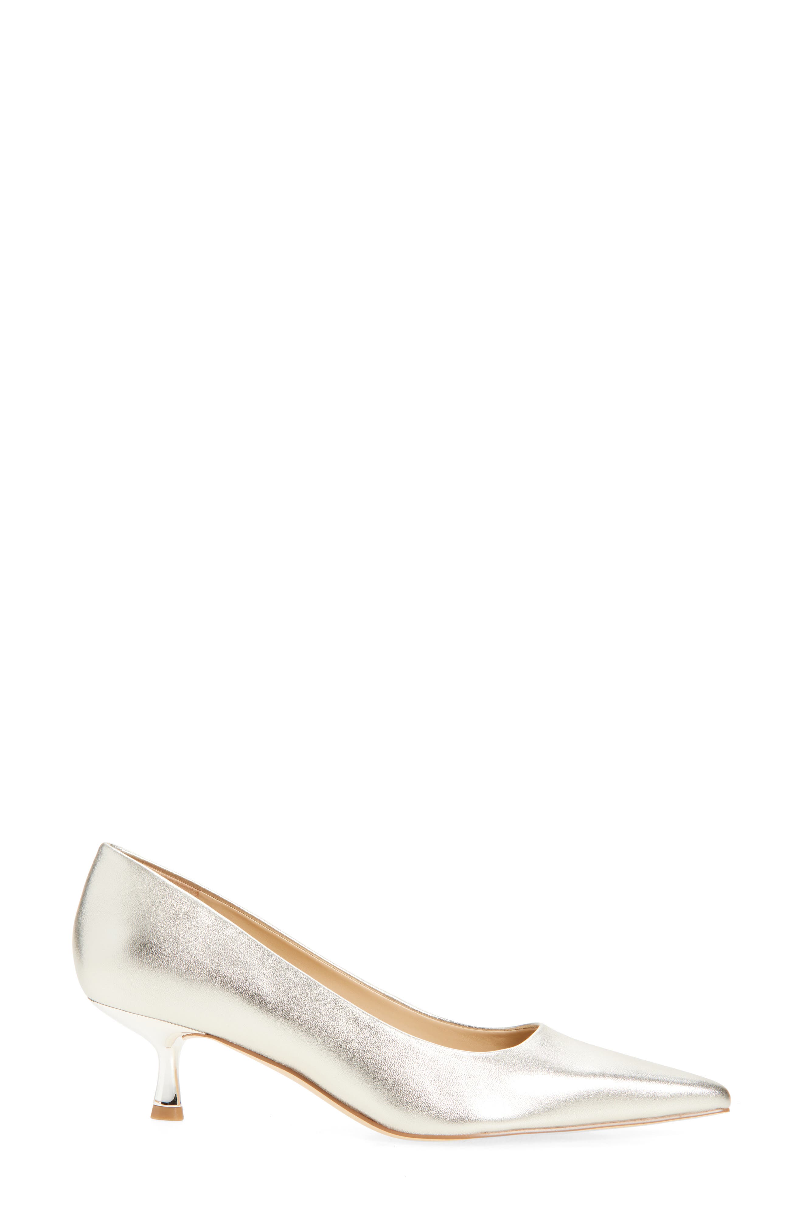 Calynna Pointed Toe Kitten Heel Pump, Alternate, color, GOLD