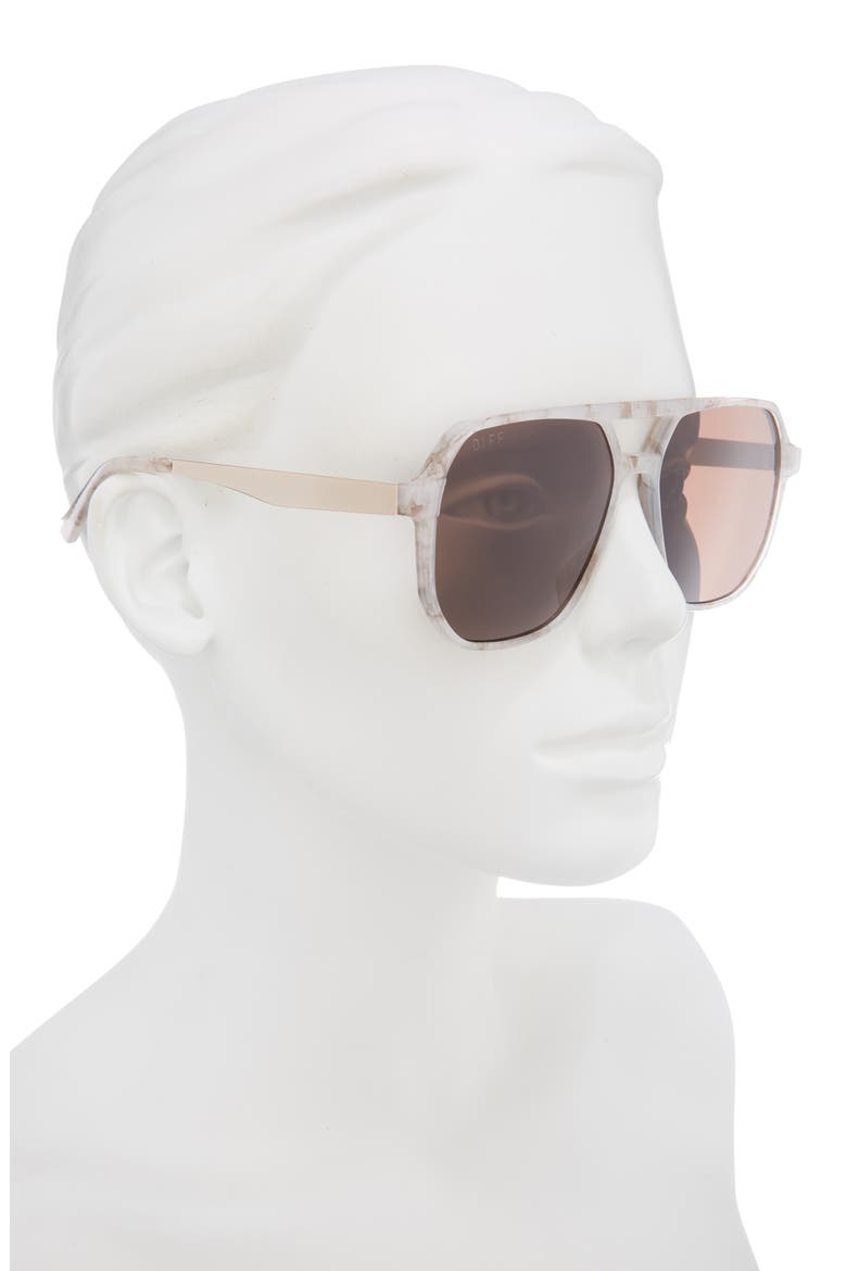 59mm Landon Aviator Sunglasses, Alternate, color, LATTE TORTOISE BROWN