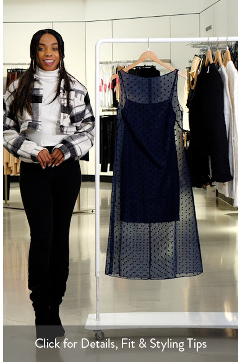 Minata Dot Print Layered Cocktail Midi Dress video