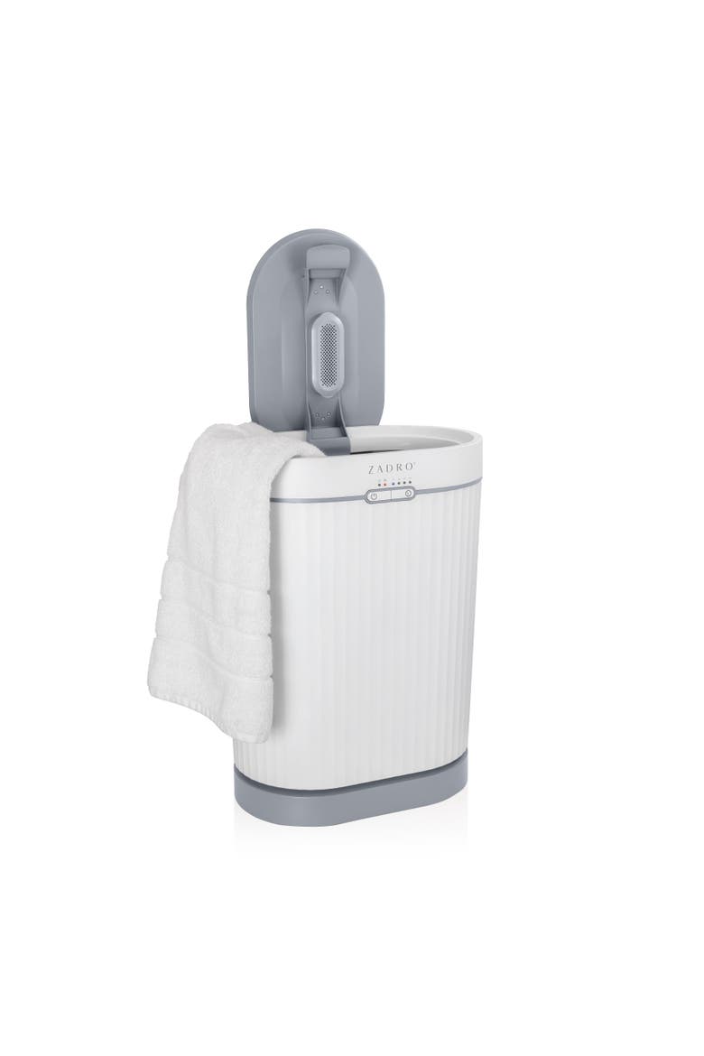 Fluted Towel Warmer with Aromatherapy Oil Diffuser, Main, color, White/Gray