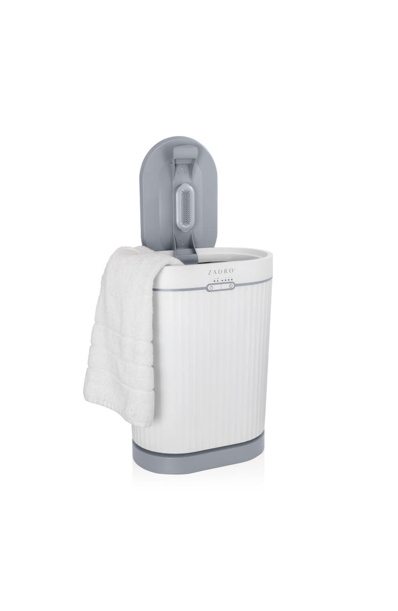 Zadro Fluted Towel Warmer with Aromatherapy Oil Diffuser, Main, color, White/Gray