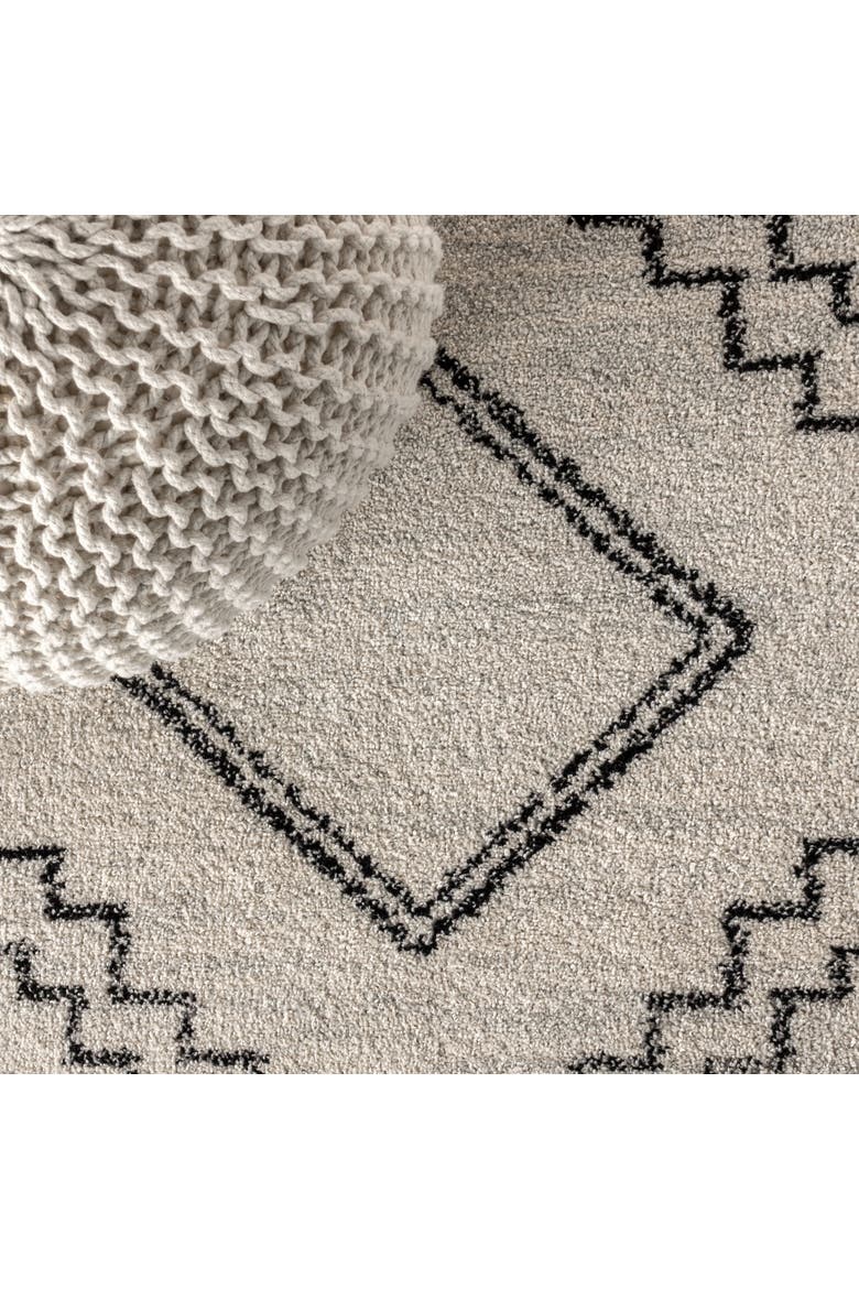 Amir Moroccan Beni Souk Round Area Rug, Alternate, color, Cream/Black