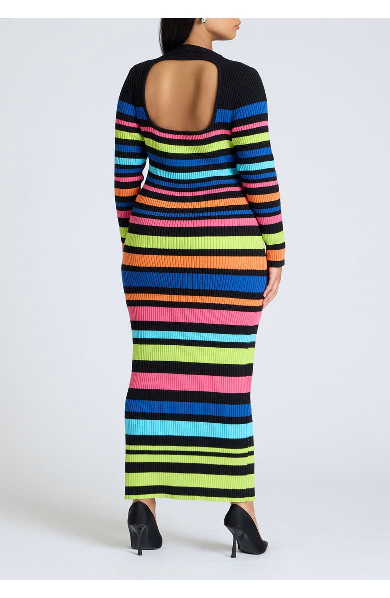 ELOQUII Variegated Stripe Maxi Dress, Alternate, color,