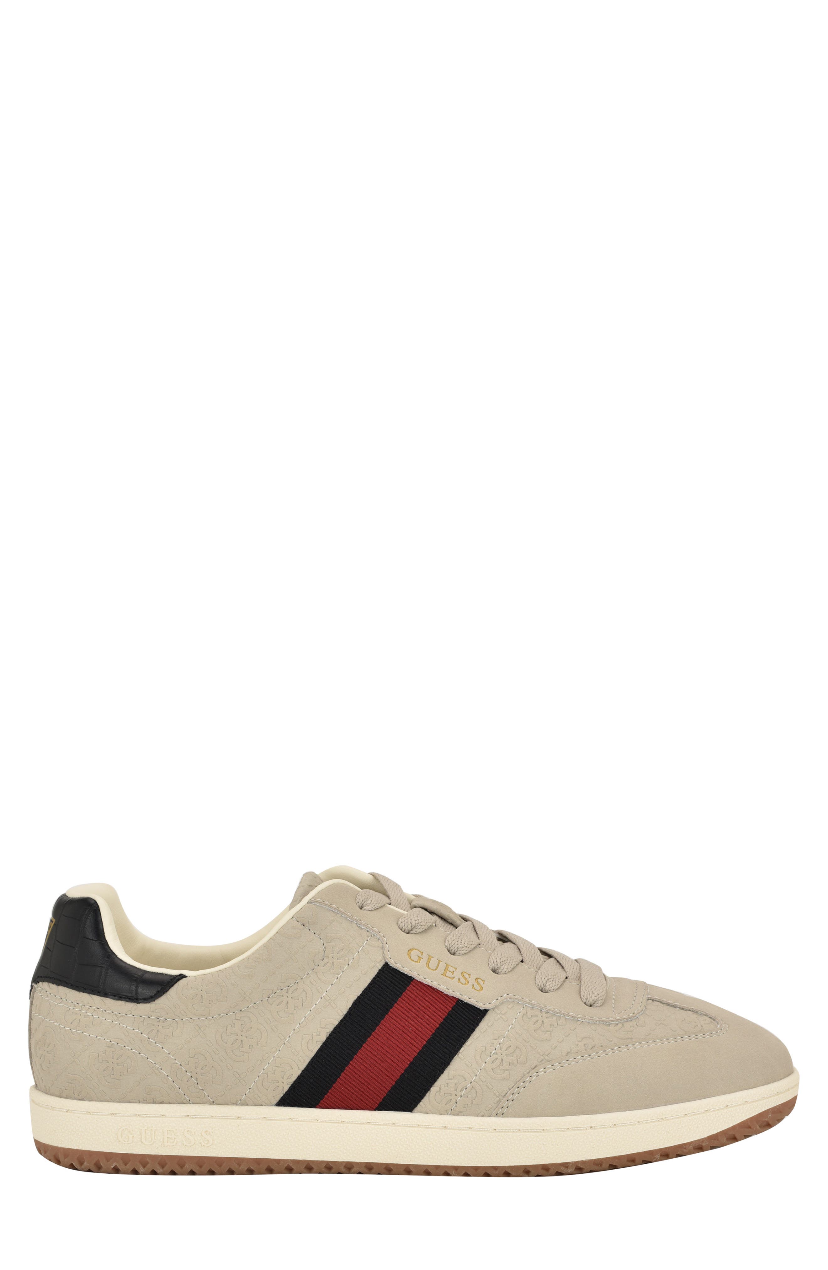 GUESS Kloane Striped Quattro G Sneaker, Alternate, color, Medium Natural Logo Multi