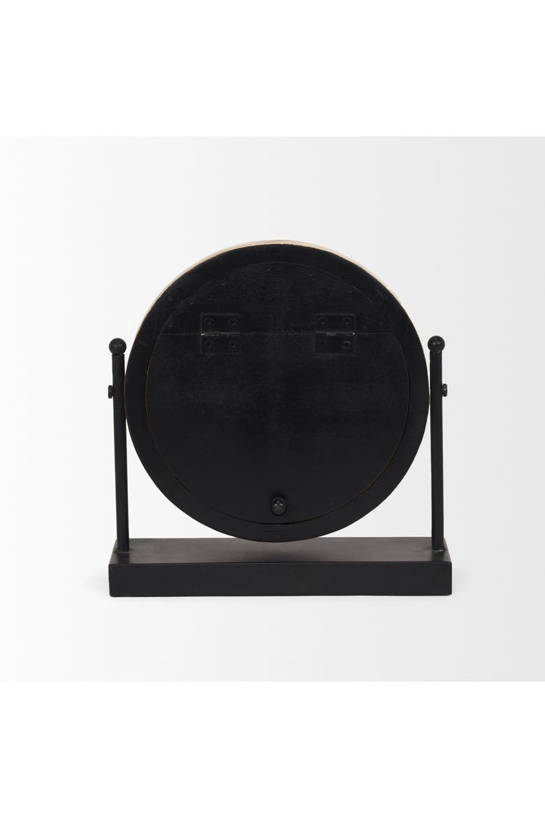 Raja Metal With Wood Table Clock, Alternate, color, Black
