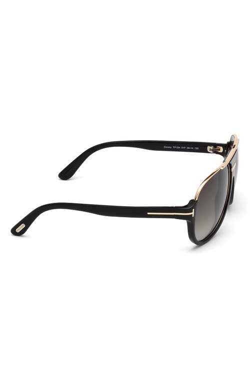 Tom Ford Man Sunglasses Black Size - Acetate In Shiny Black/shiny Rose Gold