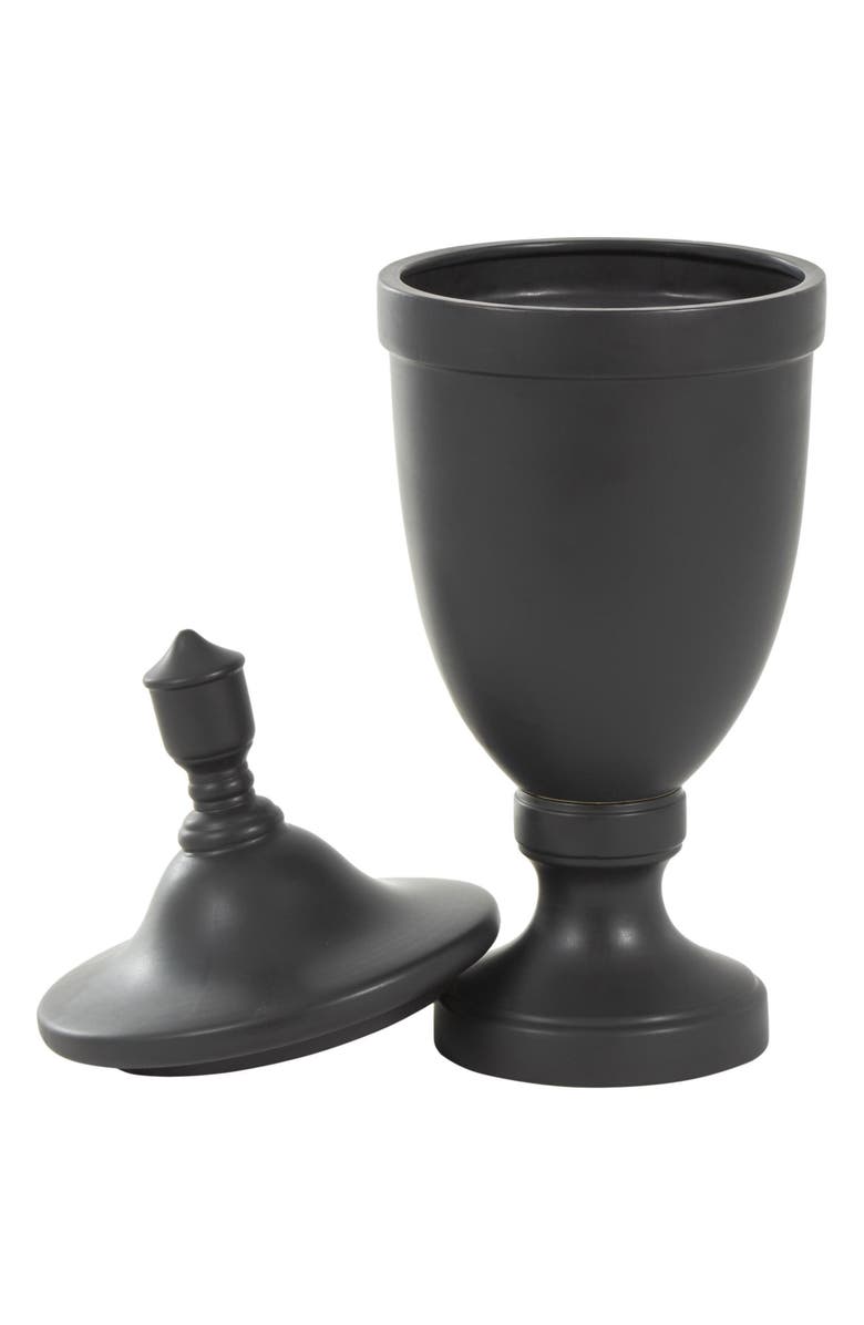 UMA Decorative Ceramic Jar with Lid, Alternate, color, Black