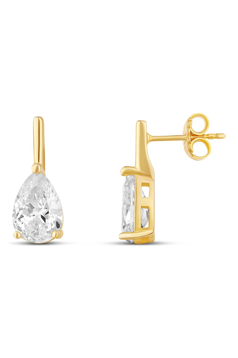 Cubic Zirconia Bar Drop Earrings, Main, color, GOLD