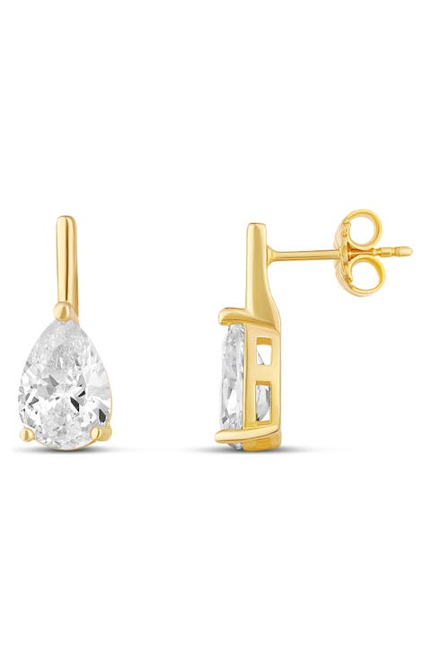 Cubic Zirconia Bar Drop Earrings