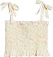 LoveShackFancy Kids' Merrinelle Smocked Cotton Crop Top