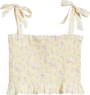 LoveShackFancy Kids' Merrinelle Smocked Cotton Crop Top