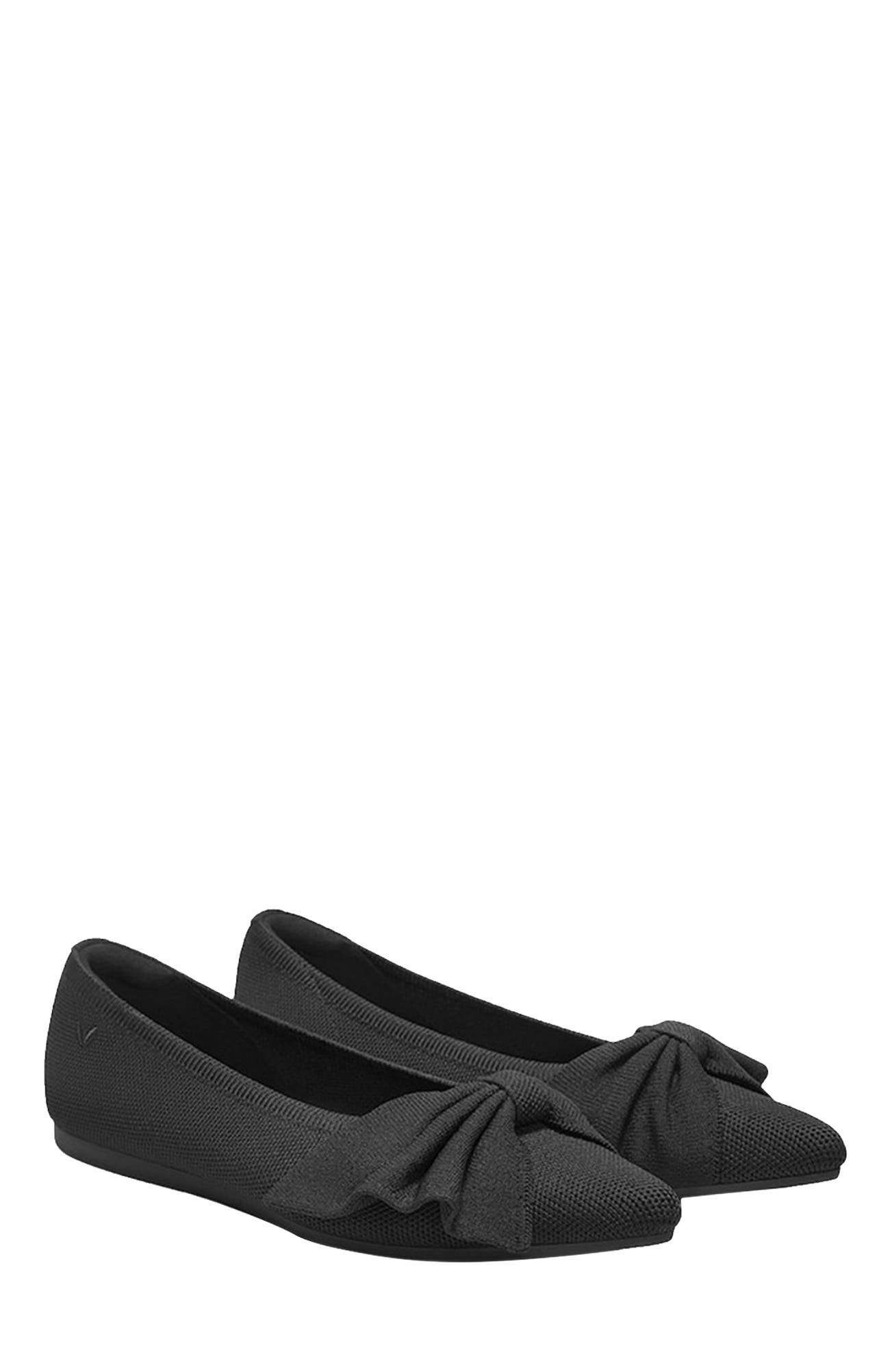 VIVAIA Pointed-Toe Bow Flats, Main, color, Black
