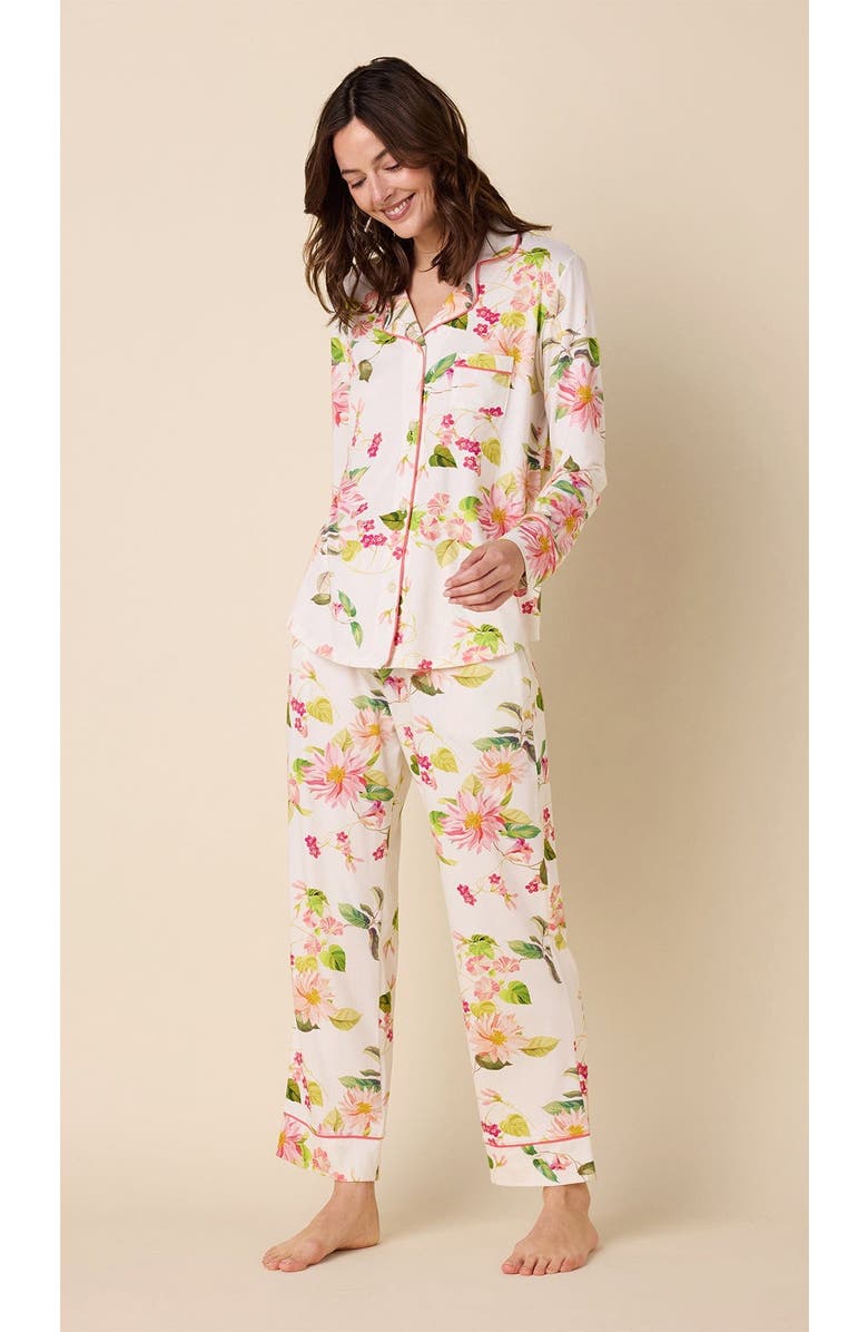 The Cat's Pajamas Pima Knit Pajama Set, Main, color, Carolina