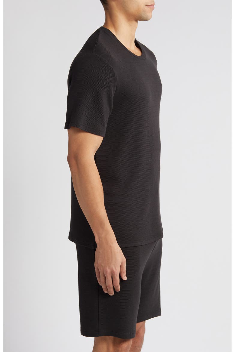 Ribbed Pajama Top, Alternate, color, BLACK