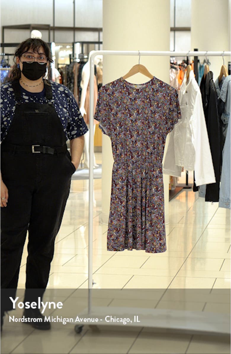 Women's Paisley Print Flutter Sleeve Dress, sales video thumbnail