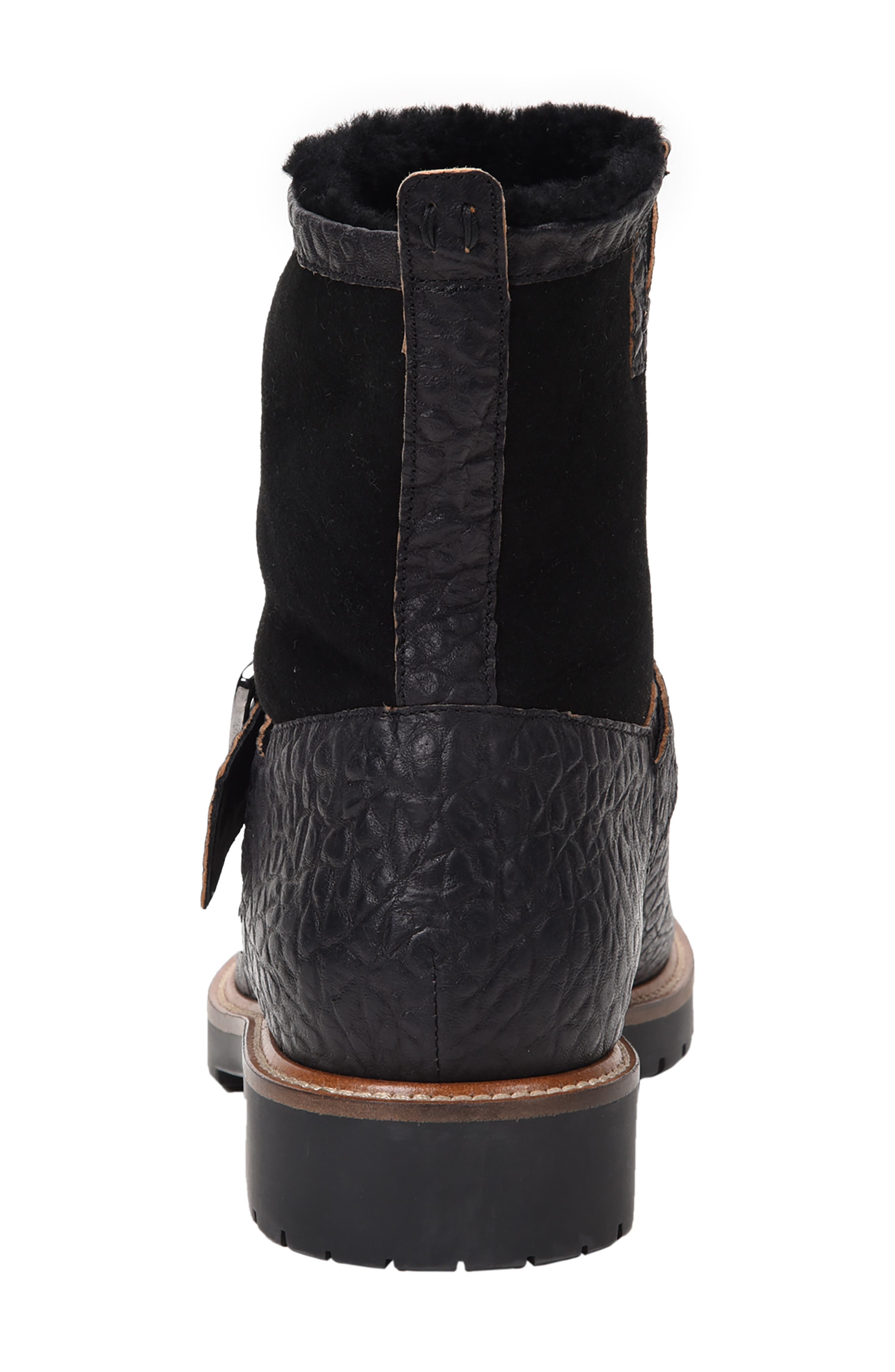 Ross & Snow Federico Weatherproof Genuine Shearling Lined Moto Boot, Alternate, color, 