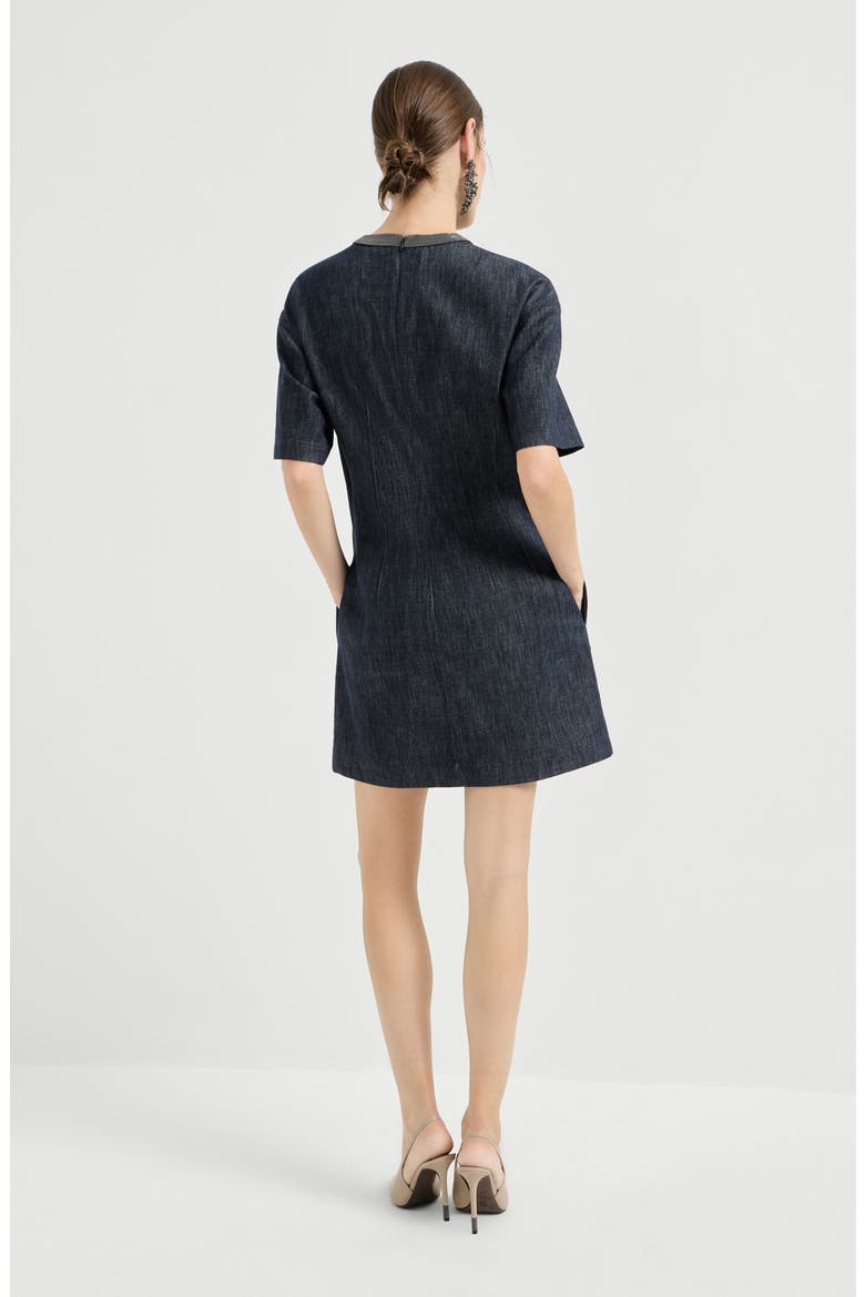 T-shirt dress with monili, Alternate, color, Denim