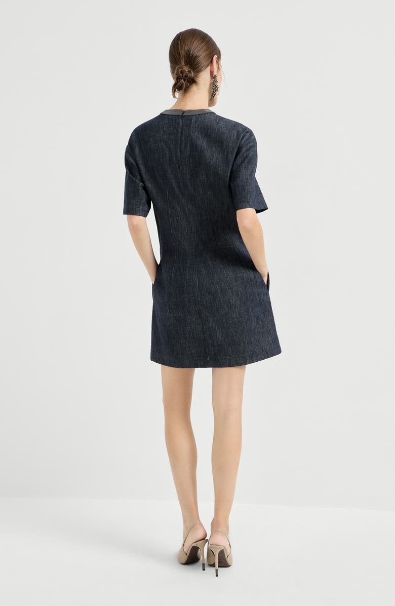 Brunello Cucinelli T-shirt dress with monili, Alternate, color, Denim