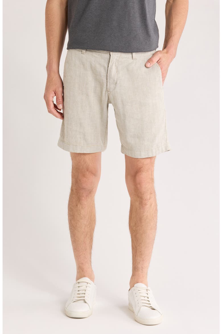 Beach Coast Stretch Linen & Cotton Cargo Shorts, Main, color, BEACH