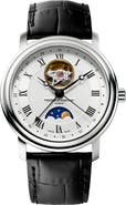FREDERIQUE CONSTANT Classics Heartbeat Moon Phase Leather Strap Watch, 40mm
