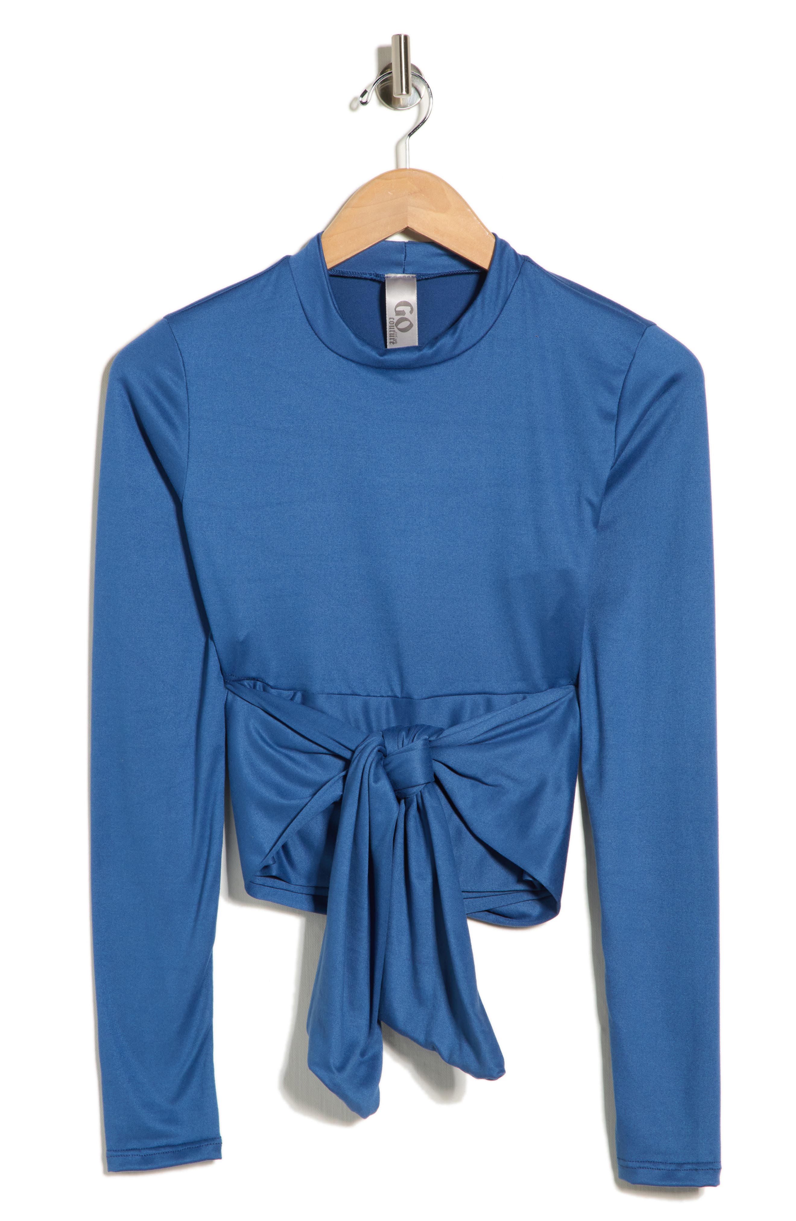 GO COUTURE Wrap Front Long Sleeve Top