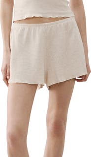MANGO Cotton Blend Pajama Shorts