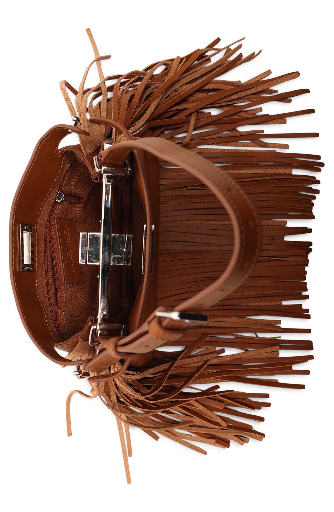 Walter Baker Mini Bailey Fringe Satchel, Alternate, color, Almond