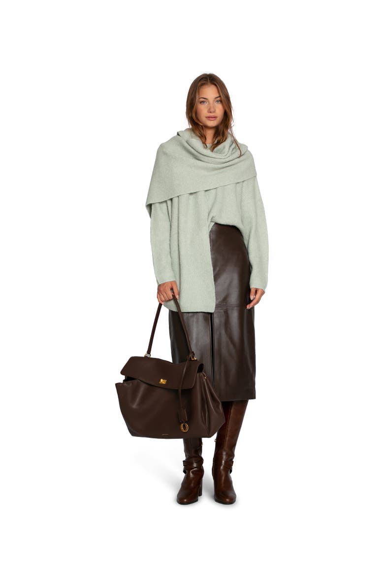 Wrap Me Up Scarf Sweater, Alternate, color, Light/Pastel Green