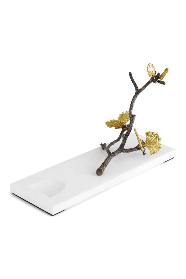 Butterfly Ginkgo Wine Rest, Alternate, color, WHITE/ GOLD