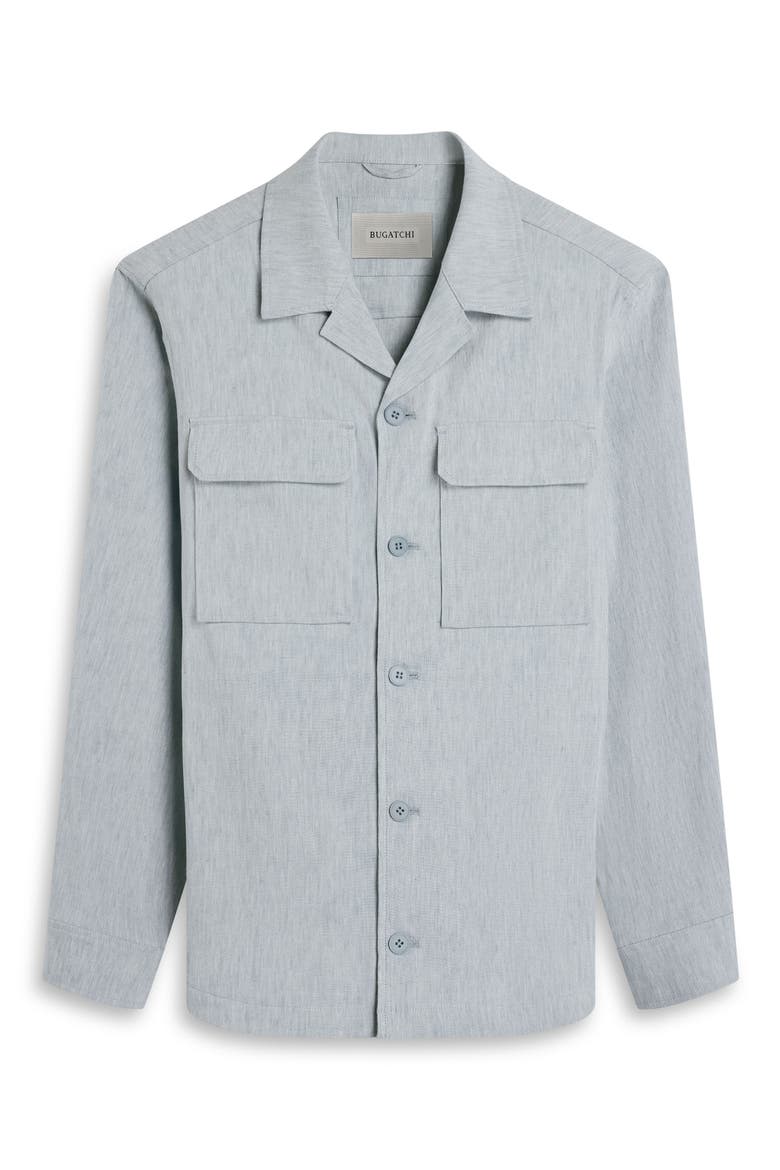 Aerolinen Linen Blend Shirt Jacket, Alternate, color, SHARK
